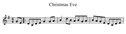 Christmas Eve - staff notation