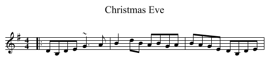 Christmas Eve - staff notation
