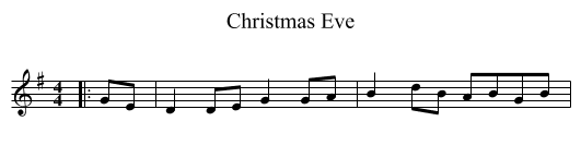 Christmas Eve - staff notation