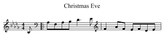 Christmas Eve - staff notation