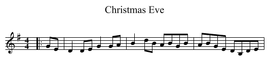 Christmas Eve - staff notation