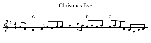 Christmas Eve - staff notation