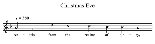 Christmas Eve - staff notation