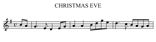 CHRISTMAS EVE - staff notation