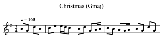 Christmas (Gmaj) - staff notation