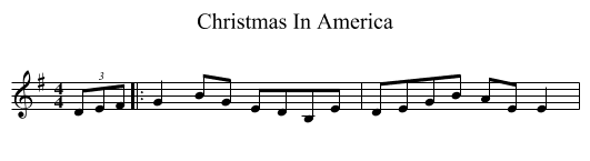 Christmas In America - staff notation