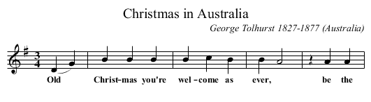 Christmas in Australia - staff notation