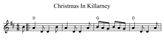 Christmas In Killarney - staff notation
