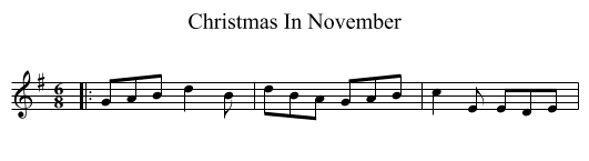 Christmas In November - staff notation