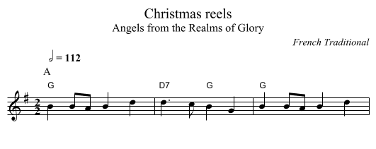 Christmas reels - staff notation