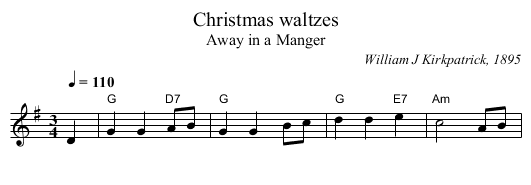 Christmas waltzes - staff notation