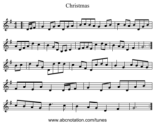 Christmas - staff notation