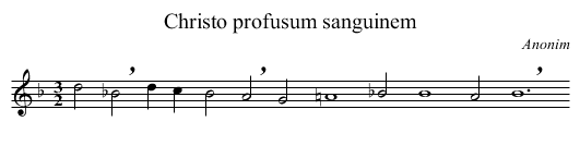 Christo profusum sanguinem - staff notation