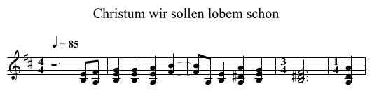 Christum wir sollen lobem schon - staff notation