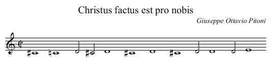 Christus factus est pro nobis - staff notation