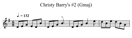 Christy Barry's #2 (Gmaj) - staff notation