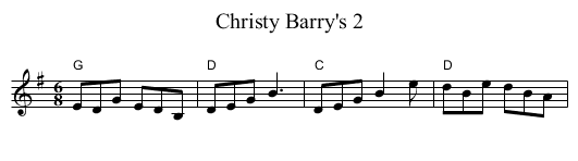 Christy Barry's 2 - staff notation