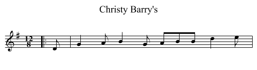 Christy Barry's - staff notation
