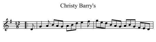 Christy Barry's - staff notation