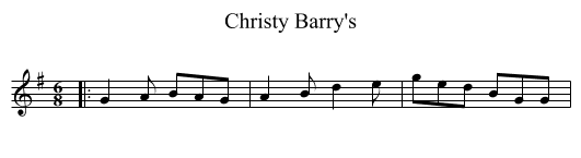 Christy Barry's - staff notation
