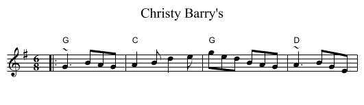 Christy Barry's - staff notation