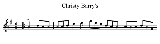 Christy Barry's - staff notation