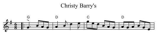 Christy Barry's - staff notation