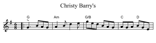 Christy Barry's - staff notation