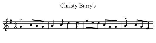Christy Barry's - staff notation