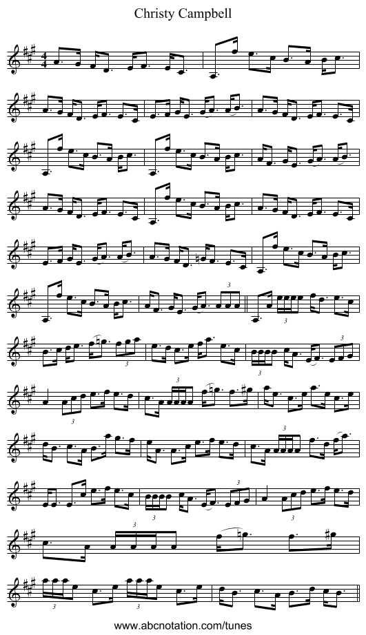 Christy Campbell - staff notation