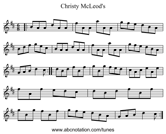 Christy McLeod's - staff notation
