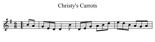 Christy's Carrots - staff notation