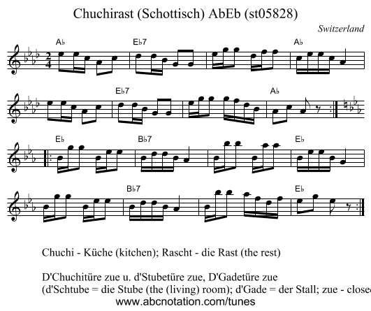 Chuchirast (Schottisch) AbEb (st05828) - staff notation