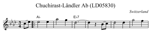 Chuchirast-Ländler Ab (LD05830) - staff notation