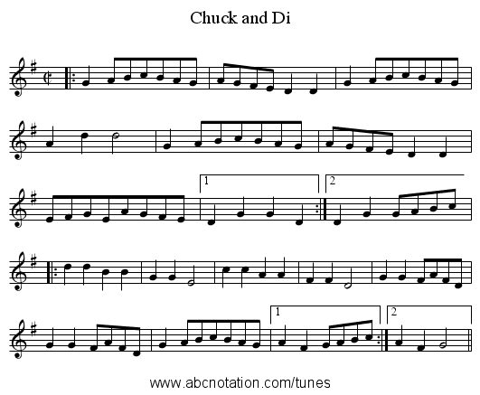Chuck and Di - staff notation