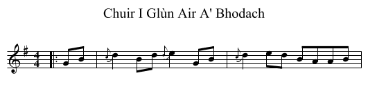 Chuir I Glùn Air A' Bhodach - staff notation