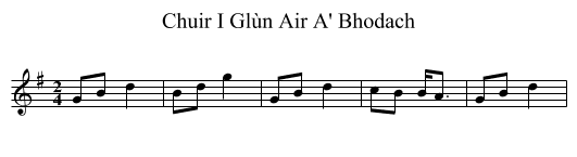Chuir I Glùn Air A' Bhodach - staff notation