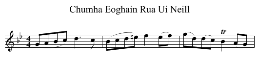 Chumha Eoghain Rua Ui Neill - staff notation