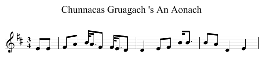 Chunnacas Gruagach 's An Aonach - staff notation