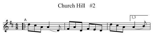 Church Hill   #2 - staff notation