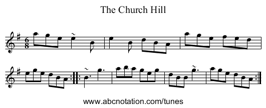 Church Hill, The - staff notation