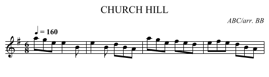 CHURCH HILL - staff notation