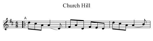Church Hill - staff notation