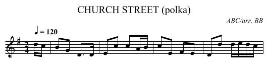 CHURCH STREET (polka) - staff notation