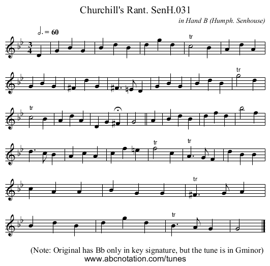 Churchill's Rant. SenH.031 - staff notation