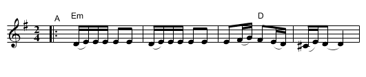 Chusidl - staff notation