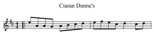 Ciaran Dunne's - staff notation