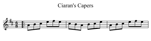 Ciaran's Capers - staff notation
