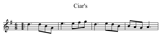 Ciar's - staff notation