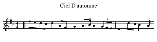 Ciel D'automne - staff notation